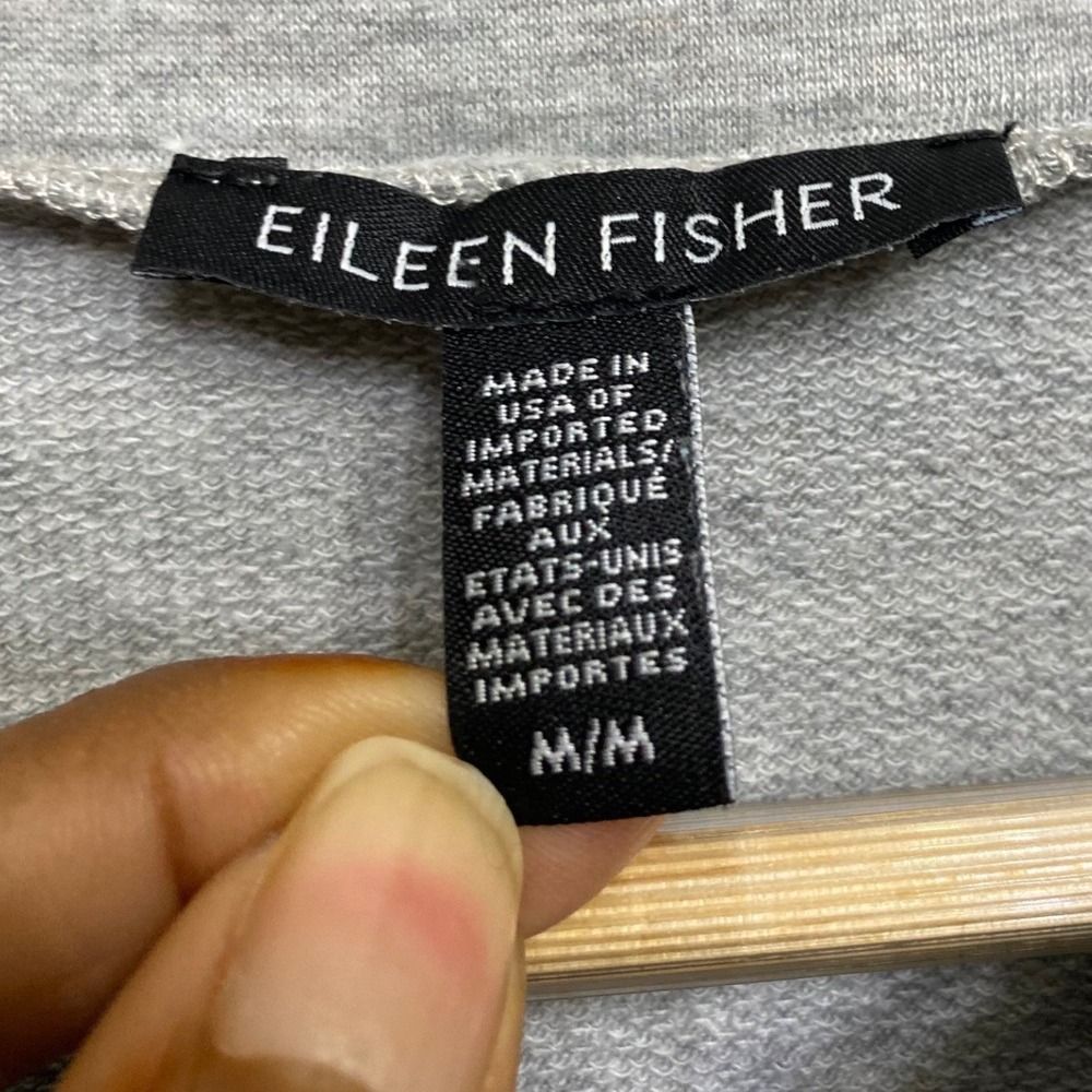 Eileen Fisher Womens Gray Tencel Lyocell Mock Neck Long Sleeve Top Size Medium - Picture 3 of 5